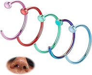 18G-22G 5PCS Stainless Steel Body Jewelry Piercing Nose Ring Hoop for Women