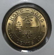 L.7香港一毫 1974年【UNC全新未使用--有氧點】【英女王伊利莎伯二世】 香港舊版錢幣・硬幣 $75