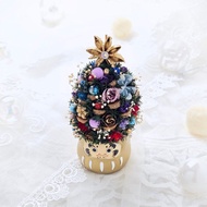 達摩迷你永生松果聖誕樹擺飾-金色財運事業