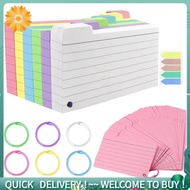 300 Pack Index Cards, 3inch X 5inch Ruled Index Cards with Ring, Colored Lined Flash Cards, Both Sid