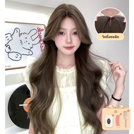 GDS Wigs วิกผมลอนกึ่งทอมือสีน้ำตาลหม่นเขียวประกายเทา ไม่มีหน้าม้า (ยาว 73 cm) *รุ่นที่ 5 นวัตกรรมใหม
