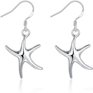 WDIYIEETN Fashion Jewelry 925 Sterling Silver Cute Starfish Dangle Earrings for Women EIV7