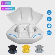 X15Pro หูฟังบลูทูธไร้สาย TWS ชุดหูฟังสเตอริโอ5.0ไมโครโฟนหูฟังกีฬาพร้อมกล่องชาร์จสำหรับสมาร์ทโฟน Xiaomi IOs