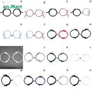 AN.MART 2Pcs Couple Heart Bracelet Rope Braided Distance Magnet Attract Friendship Gift MY