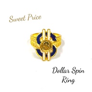 Men Dollar Spin Rings 24K Gold Plated Jewelry Fashion Men Ring Dollar Spin/Cincin Lelaki