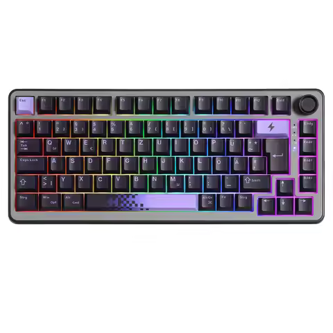 YUNZII B75 PRO Mechanical Wireless Keyboard, 75% QWERTZ ISO Layout, Hot Swap Gasket Creamy Knob Keyb
