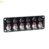 Eon 6 Gang Switch Panel 12V 24V Boats Rockers Toggle Switch Panel 10A On-Off Switch