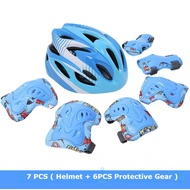 #ReadyStock Premium 7pcs Kid Protective Gear Set Helmet Kids Inline Skate Cycling Bicycle Bike Prote