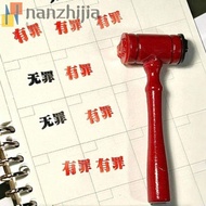 NANZHIJIA Judge Stamp Hammer, Portable Tool Toy Wooden Hammer, Notebook Stamp Decoration Inkpad Wood