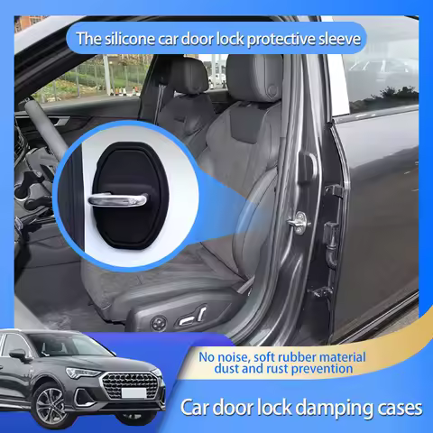 Car Silicone Door Lock Cover Auto Emblem Accessories For Audi Q3 8U RS 2013-2024 Q4 Q5 Q7 Q8