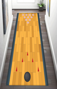 Bowling Lane Runner Rug Realistic Wood Pattern Carpet for Hallways Fun Game Room Decor Doormat Bedro