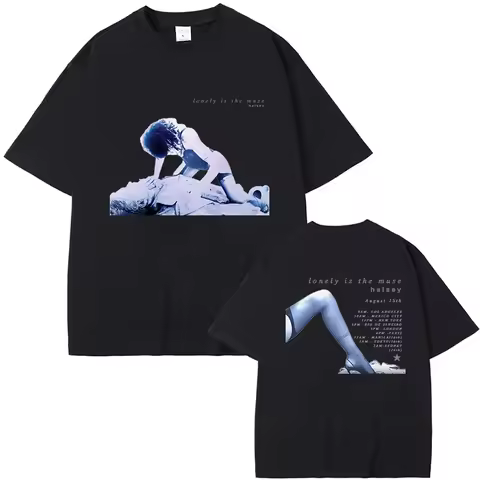 Summer Halsey Lonely Is The Muse Tee-shirt Short Sleeve Cotton O-neck T-shirt Camiseta Casual Hip Ho