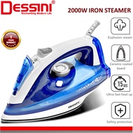 DESSINI ITALY 2000W Electric Ceramic Soleplate Garment Steam Iron Sprayer Steamer Clothes Brush / Se