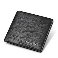 WILLIAMPOLO Wallet Vertical Short Wallets for Men Genuine Leather Rfid Blocking Wallet Men Pocket Sl