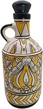 India Meets India Ceramic Water Bottle Multipurpose Storage 1 Ltr Bottle Handicraft by Awarded India