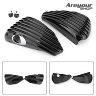 Areyourshop 1 คู่ฝาครอบแบตเตอรี่ด้านข้างรถจักรยานยนต์สำหรับHarley Davidson Sportster XL883 XL1200 12