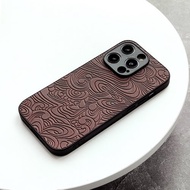 行雲流水| 深棕iphone15promax手機殼真皮14plus保護套13mini蘋果