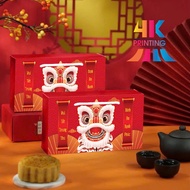 2-wheel moon cake box without small box, holds 250g PRINTING cake