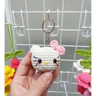 GANTUNGAN Bag Hanger Hello Kitty Knitted Keychain/ Hello Kitty Keychain/ Hello Kitty Bag Charm/