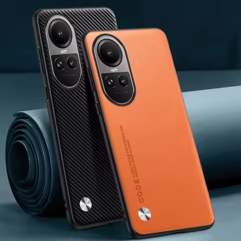 Luxury PU Leather Case For OPPO Reno 10 Pro 10Pro Back Cover Matte Silicone Protection Phone Case Fo