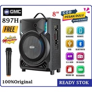 GMC 897H 897 H PORTABLE MULTIMEDIA SPEAKER BLUETOOTH USB PORT RMS 120W WOOFER 8" 8in OFFICIAL WARRAN