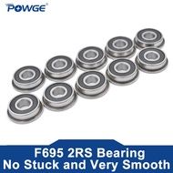 POWGE VORON F695-2RS Bearing 5*13*4 mm ABEC-7 Flanged Miniature F695 RS Ball Bearings F695RS For  Mo