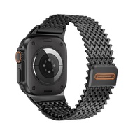 Stainless Steel Magnetic Strap For Apple Watch Ultra 2 1 49mm 46mm 45mm 44mm 42mm W-type High-qualit