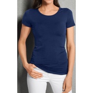 ANN4366: uniqlo AIRism S size women navy blue inner shirt/ uniqlo airism short sleeve stretchable bo