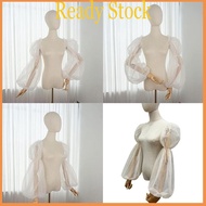 royal Bride Bishop Sleeve Elegant  Long Sleeve Decorative Tulle for Wedding