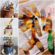 Mini Bottle Cake decoration Miniature Liquor Toy topper For Display Only