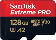 SanDisk Extreme Pro microSDXC UHS-I Memory Card with SD Adaptor, 128GB, V30, U3, C10, A2, 200MB/s R, 90MB/s W