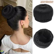 ANEMONE Synthetic Fake Hair Bun, Heat Resistant Easy To Use Braided Chignon, Comfortable Real Soft T