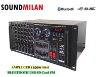 SOUND MILAN เครื่องขยายเสียงกลางแจ้ง เพาเวอร์มิกเซอร์ (แอมป์หน้ามิกซ์) power amplifier 800W (RMS) มีบลูทูธ USB SD Card FM รุ่น AV-3356