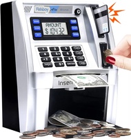 Fishboy Upgraded ATM Piggy Bank for Real Money for Kids with Debit Card, Bill Feeder, Coin Recogniti
