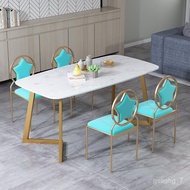 LP-6 YU🥤Nordic Marble Dining Table Light Luxury Dining Table Household Small Apartment Dining Table and Chair Internet C