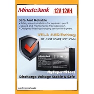 MINUTEBANK 12V 12AH/20HR Storage Battery UPS Battery 12 Volts 8 Ampere Rechargeable Valve Lead acid 