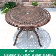 KIMDELIN Garden Bistro Table With Umbrella Hole Outdoor Weatherproof Cast Aluminium Leisure And Dura