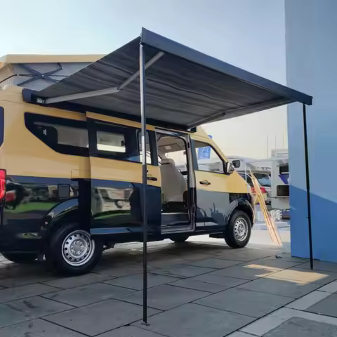 Retractable Side Motorized Awning Sun Shade Camper Van Awning Waterproof Rv Caravan Motorhome Awning