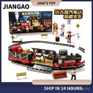 Y196 Retro Steam Train Electric Toy Set Track Train Charging Train Play House Boy Day 6 Gift