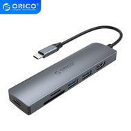 [ออกใบกำกับ- ทักแชท] ORICO USB C HUB to USB3.0 HDMI-Compatible VGA 100W PD RJ45 Card Reader Audio Ad