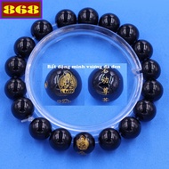 Black stone bracelet, 8 cups and 10 cups of black stone Immovable Buddha charm
