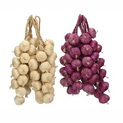5Pcs Fake Garlic Decor Artificial Foods & Vegetables Artificial Fake Decorative Fruit Lifelike Foam 