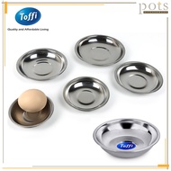 Toffi 3pcs Stainless Steel Sauce Dish Condiment Plate Chili Dim Sum Dish Bekas Sos Bekas Cili 不锈钢味碟酱