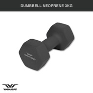 Dumbell 3Kg Wannalife Dumbbell Neoprene Anti Slip Vinyl Barbell 3Kg