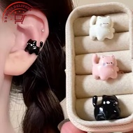 [3-5 DAYS DELIVERY]1/3/6Pcs Cartoon Cat Ear Bone Clip Non-Piercing Earrings for Women, Cute Kawaii A