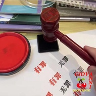GIOVANNI Judge Stamp Hammer, Inkpad Portable Toy Wooden Hammer, Notebook Stamp Decoration Tool Woode