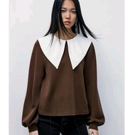 Coffee BIG Lapel Blouse 70751