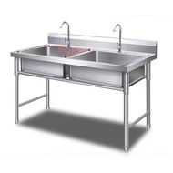 GUGA kitchen sink SUS304 stainless steel sink with bracket outdoor sink household sink basin single 