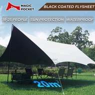 free gift💕 Camping Waterproof UV-proof Shelter 4x6 Tent Awning Butterfly Shape Tarp Flysheet black Coating 5.5m x 4.4m