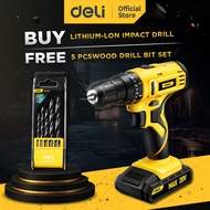 Deli 20V Lithium-lon Cordless Impact Drill / Bor Listrik Batterai EDL-CZ20-E1D2